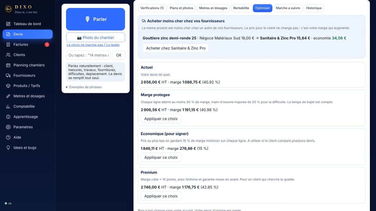 Optimiser le devis